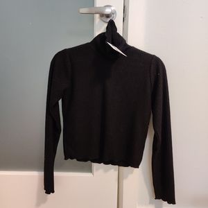 Oak & Fort Ribbed Turtlebeck with Lettuce Edge